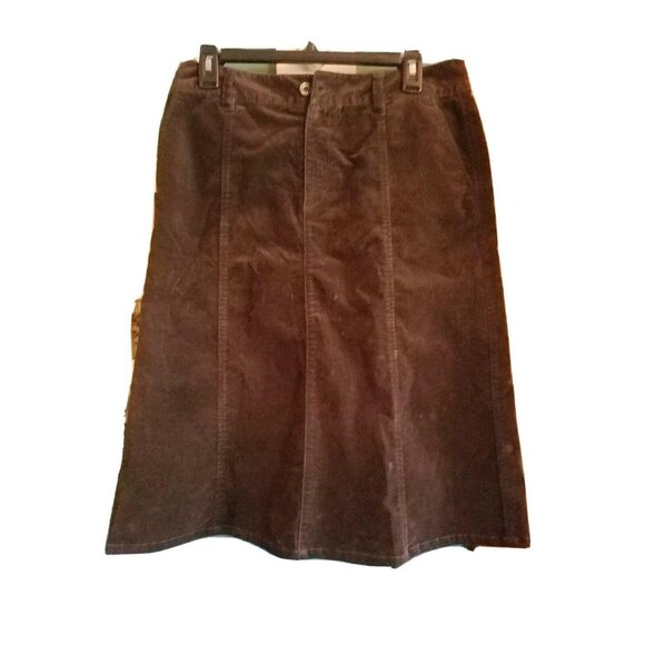 Eddie Bauer Brown Skirt 6  Modest Womens Velvety Feel - Picture 1 of 5